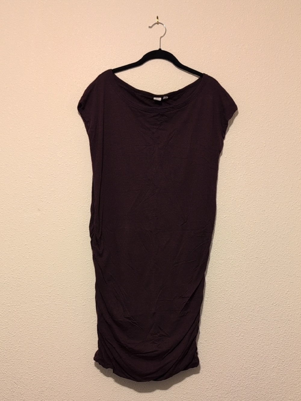 GAP Maternity Scoop Neck Tunic Dress in Deep Plum